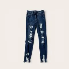 アメリカンイーグル デニムパンツ スキニー Y2K ダメージ加工 ジェキング