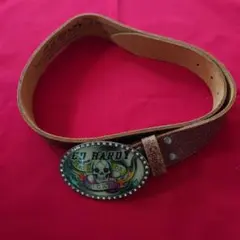 ED HARDY スカルデザイン レザーベルトのサムネイル