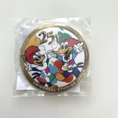 USJ 25周年 ウッディー・ウッドペッカー 缶バッジのサムネイル