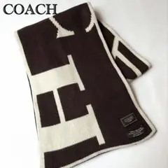 COACH コーチ シグネチャー マフラー リバーシブル ブラウン ホワイトのサムネイル