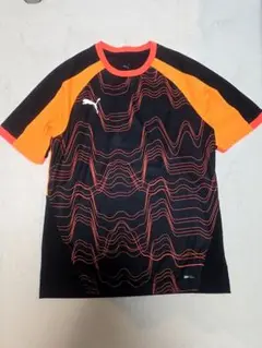 PUMA DRYCELL 波形デザインシャツ オレンジ×ブラック