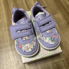 イフミー カラン 花柄ワンベルトシューズ 15cm パープル