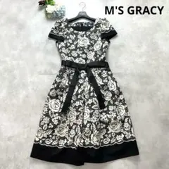 美品•近年タグ✨エムズグレイシー ワンピース シアー レース 花バラ 38