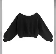 GRL オフショルダースウェットトップス[pm392] ブラック