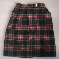 ヴィンテージ　レトロ　チェック柄ひざ丈スカート