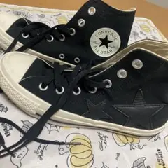 【美品】コンバースCONVERSEオールスター ハイカット黒 23.5星モチーフ