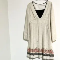 Feroux フェルゥ Vネック　長袖ワンピース　2Way サイズ1 春秋冬物