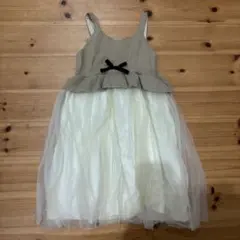 ノースリーブワンピース ベージュ/ホワイト