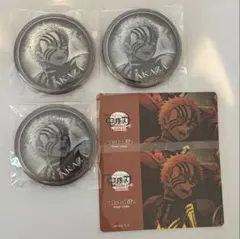 鬼滅の刃 ダイニング お楽しみくじ 猗窩座 缶バッジ　ポイントカード