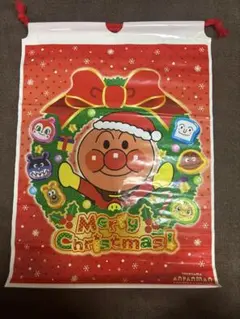 アンパンマン　バイキンマン　ビニール巾着袋　クリスマス