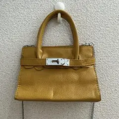 COACH コーチ 2WAY パイソン型押し レザーバッグ イエロー - メルカリ