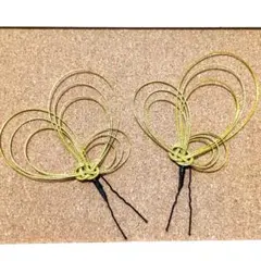 水引髪飾り　成人式　卒業式　ちょい足し　ヘアピン　ゴールド系