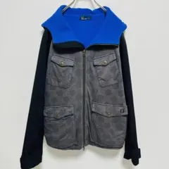 フレッドペリー コインドット柄 マウンテンジャケット フード付き フリース L