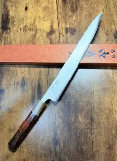 助松　筋引　9寸　青紙スーパー鋼　包丁　紫檀白水牛八角柄