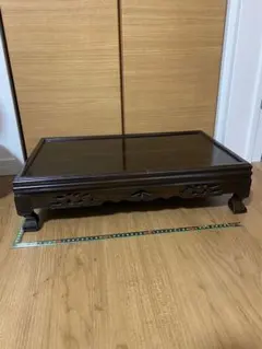 木製黒檀調花台足付き 盆栽台台飾り台花台 唐木