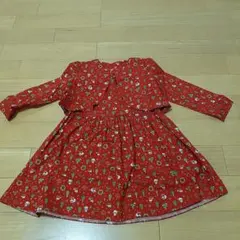 【10/31削除】ハンドメイド　ワンピース　ボレロ付き　クリスマス柄