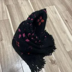 ルイ・ヴィトン　エシャルプロゴマニアマフラー ブラック×ピンク