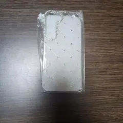 スマホケース シルバー ストーン付き galaxy s23