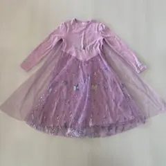 140 韓国子供服　紫色 プリンセスワンピース