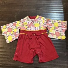 ベビー袴 ロンパース 90 女の子 花柄 お食い初め 節句