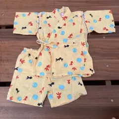 90〜100cm 甚平　黄色
