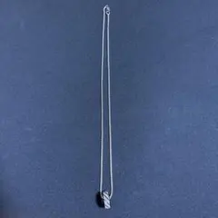シルバー ブラック リング型ネックレス(約30cm)