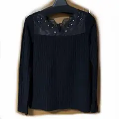 トップス　リブ　アクシーズファム　ブラック　カットソーのサムネイル