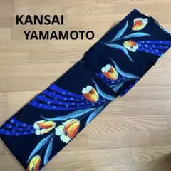 浴衣　山本寛斎KANSAI YAMAMOTO チューリップ柄　ラメ　黒