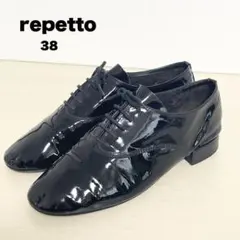 repetto zizi ジジ レースアップシューズ エナメル 黒 38のサムネイル