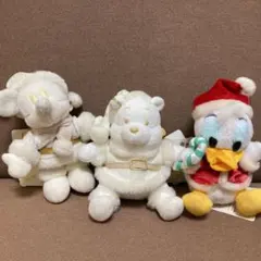 ディズニークリスマス　ぬいぐるみバッチ　3個セット