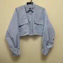 OFALO ストライプ クロップドシャツ M