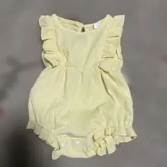 SHEIN イエロー フリルロンパース 68