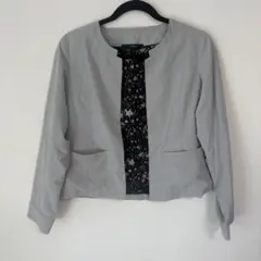 Kastane カスタネ ノーカラージャケット ブルゾン FREE ライトグレー