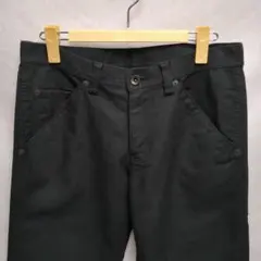 【コムサイズム】コットン パンツ【M】ブラック シャドーストライプのサムネイル
