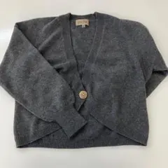 （株）ワールド poushal カシミヤ使用 ボレロ調カーディガン グレー