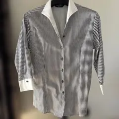 美品　B rickHouse ストライプ 七分袖シャツ 白黒