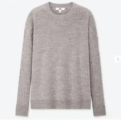 ユニクロ　メリノブレンドリブクルーネックセーター　大きいサイズ