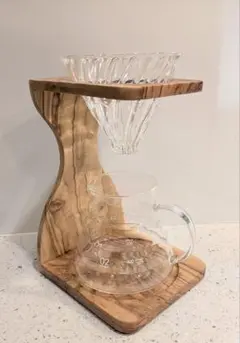 美品 ハリオ V60 オリーブウッド スタンド コーヒードリッパー