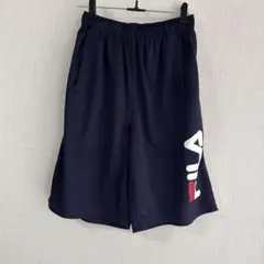 FILA フィア スポーツウェア ショートパンツ ネイビー ロゴプリント M