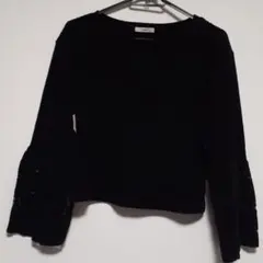 mystic ミスティック 袖レース ブラック BLACK ニット トップス