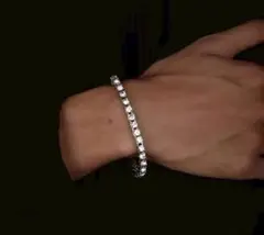 【格上げブレスレット】10ct級 モアサナイト×S925 テニスチェーン