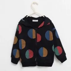 き*ん様 【新品未使用】カラフルドットデザインフードジップパーカー120 薄手