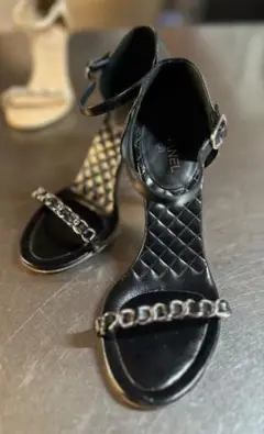 お値下げしました！CHANEL シャネルパンプス ５㎝ヒール CHANELシャネル オープントゥパンプス 35(22.5cm) - メルカリ