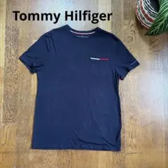 トミーヒルフィガー ポケット付き Tシャツ ネイビーM 袖口ロゴのサムネイル