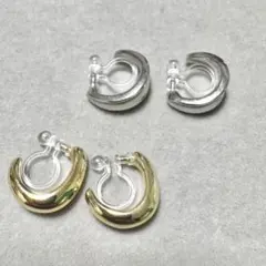 イヤリング　フープ　樹脂　ノンホールピアス　おしゃれ　かわいい
