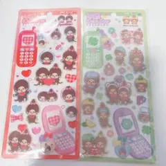 モンチッチ 平成はっぴーフォン シール ステッカー 2種類セット 正規品