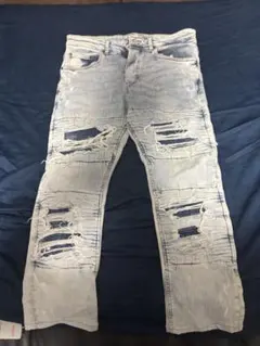 H&M スキニーデニム 34/30 ライトブルー