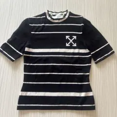 OFF-WHITE ボーダー 半袖ニット イタリア製のサムネイル