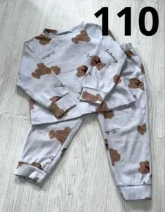 GUクマ柄 パジャマ 水色ブルー上下セット110cm