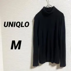【UNIQLO ユニクロ】 ヒートテックコットンタートルネックT 黒 長袖 春
